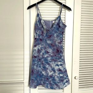 ASTR the Label - cowl neck marble pattern dress
